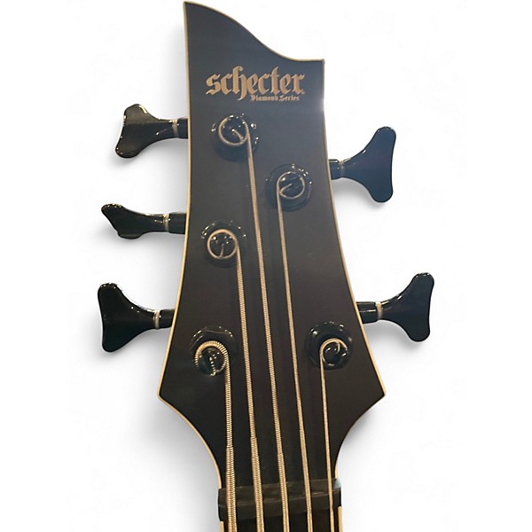 Used 2025 Schecter Guitar Research SLS Elite-5 Evil Twin Satin Black Electric Bass Guitar