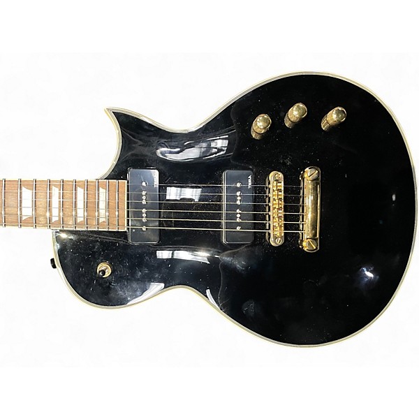 Used Harley Benton SC Custom 3 Black and Gold Solid Body Electric Guitar