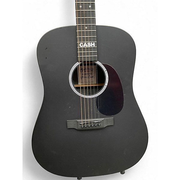 Used Martin DX Johnny Cash Black Acoustic Electric Guitar
