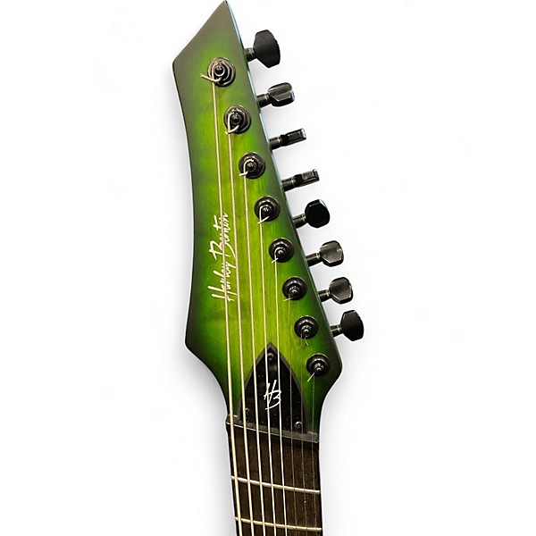 Used Harley Benton Multi Scale 8-NT Green Solid Body Electric Guitar