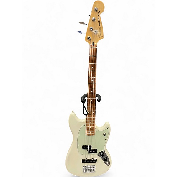 Used Fender Mustang Bass Antique Ivory Electric Bass Guitar