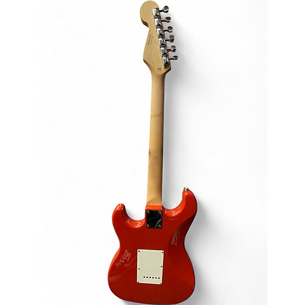 Used Starcaster by Fender Stratocaster Fire Red Solid Body Electric Guitar