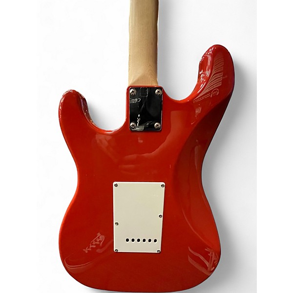 Used Starcaster by Fender Stratocaster Fire Red Solid Body Electric Guitar