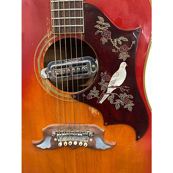 Vintage 1968 Gibson Dove Cherry Sunburst Acoustic Electric Guitar