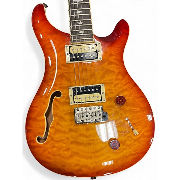 Used PRS SE Custom 22 Semi-Hollowbody ORANGE SUNBURST Hollow Body Electric Guitar