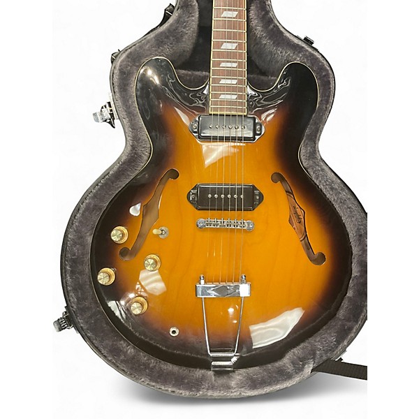Used Epiphone Casino Left Handed 2 Color Sunburst Hollow Body Electric Guitar