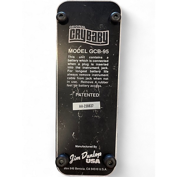 Used Dunlop GCB95 Original Crybaby Wah Effect Pedal