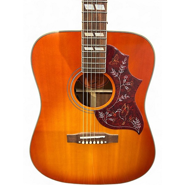 Used Epiphone Inspired by Gibson Hummingbird  Aged Cherry Sunburst Acoustic Electric Guitar