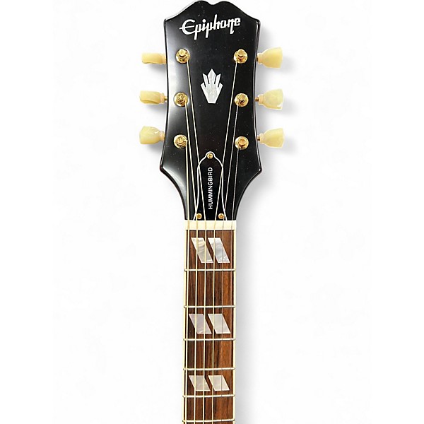 Used Epiphone Inspired by Gibson Hummingbird  Aged Cherry Sunburst Acoustic Electric Guitar