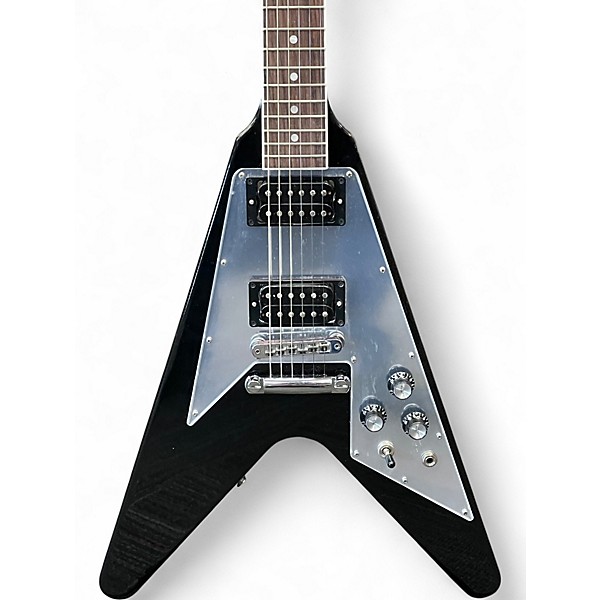 Used 2022 Gibson '70s Flying V Mirror Black Solid Body Electric Guitar