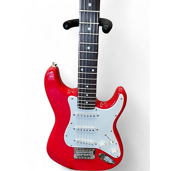 Used Squier MINI STRAT Candy Apple Red Solid Body Electric Guitar