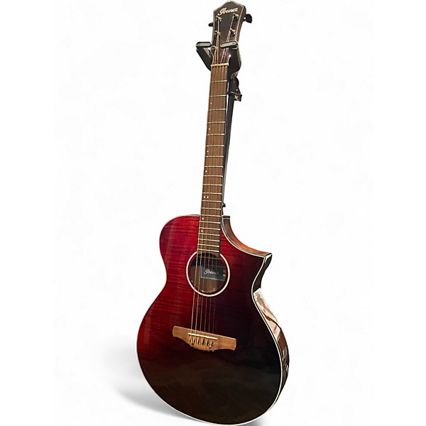 Used Ibanez AEWC32FM Crimson Burst Acoustic Guitar
