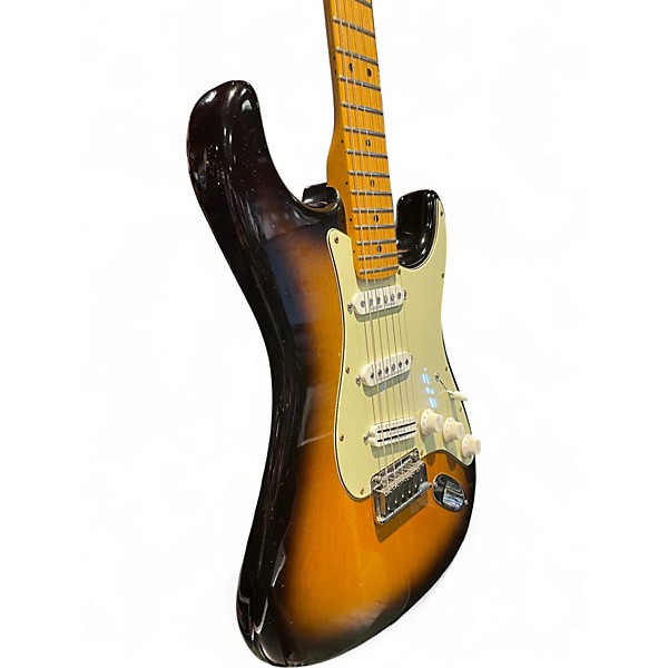 Used 2011 Fender American Deluxe Stratocaster V Neck 2 Tone Sunburst Solid Body Electric Guitar