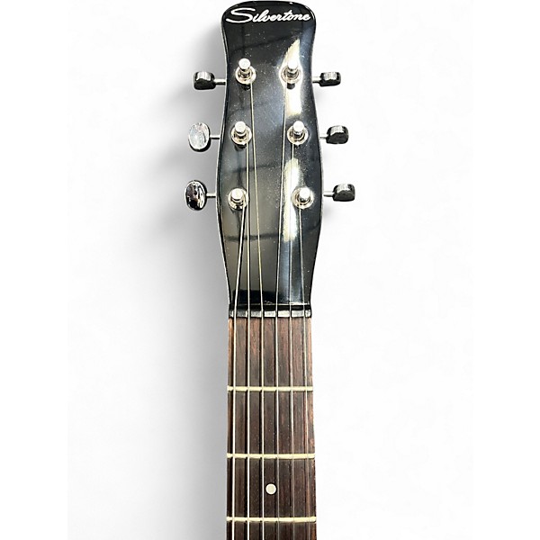 Used 2021 Silvertone 1303/U2 Black and Silver Solid Body Electric Guitar