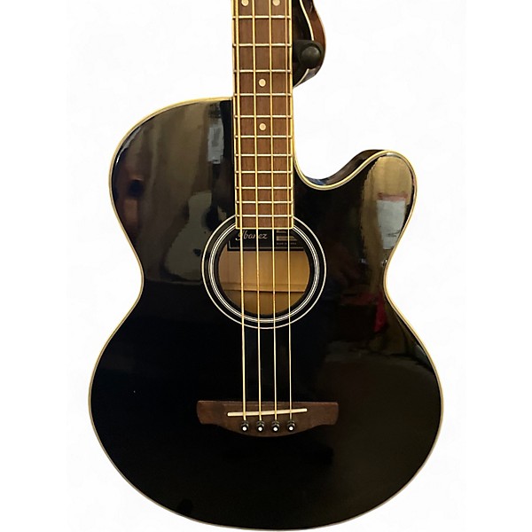 Used Ibanez aeb5e-bk Black Acoustic Bass Guitar