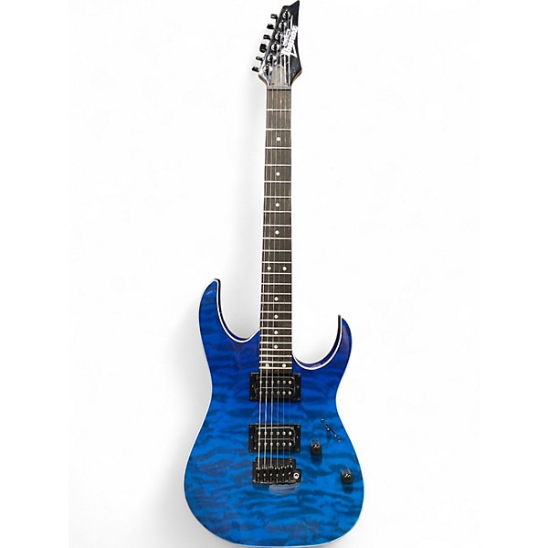 Used 2024 Ibanez GRG120QAS Trans Blue Gradation Solid Body Electric Guitar