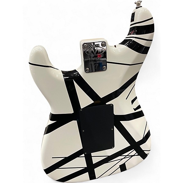 Used EVH Striped Series Black and White Solid Body Electric Guitar