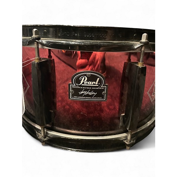 Used Pearl 13X6.5 Joey Jordison Signature Snare REFLECTIVE RED Drum