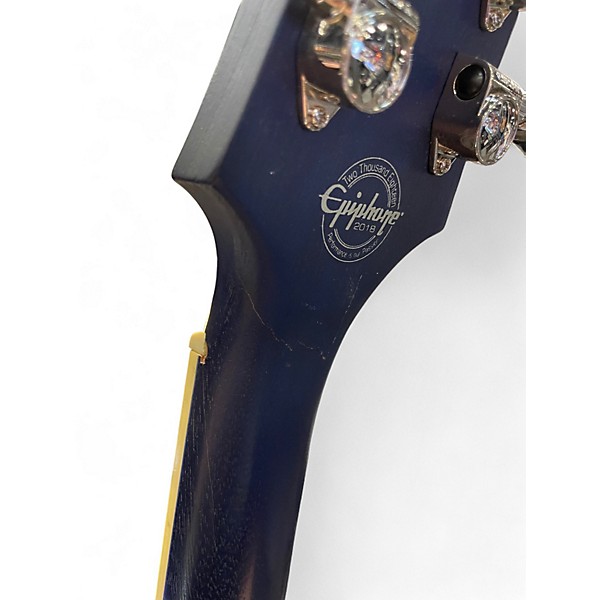 Used Epiphone Les Paul Traditional Pro III Plus Trans Blue Solid Body Electric Guitar
