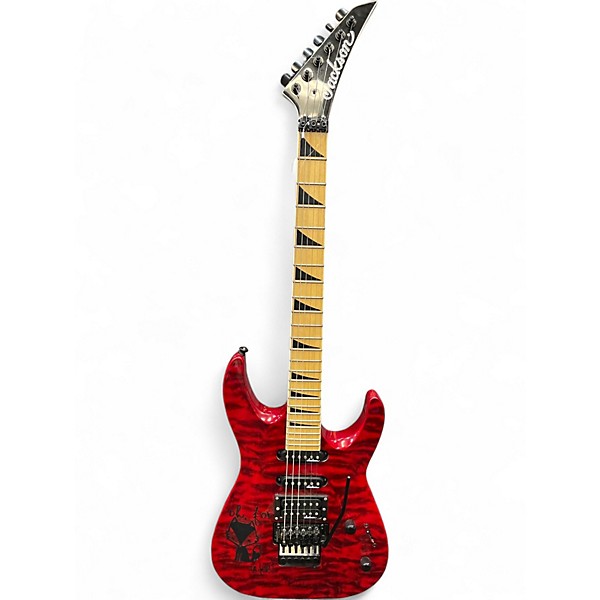 Used Jackson JS34Q Dinky Trans Crimson Red Solid Body Electric Guitar