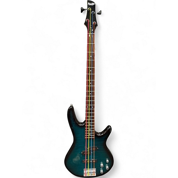 Used Ibanez GSR200FM Transparent Blue Electric Bass Guitar