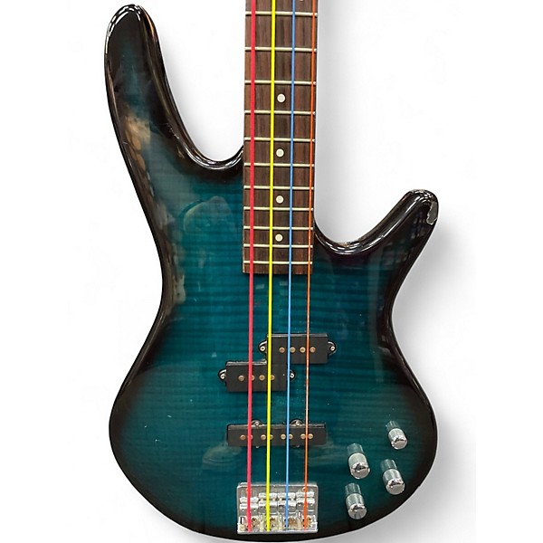 Used Ibanez GSR200FM Transparent Blue Electric Bass Guitar