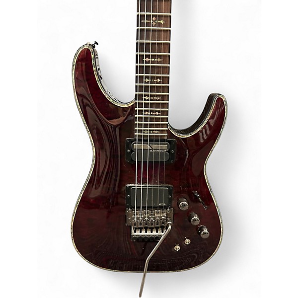 Used Schecter Guitar Research Hellraiser C1 Floyd Rose Sustaniac Black Cherry Solid Body Electric Guitar