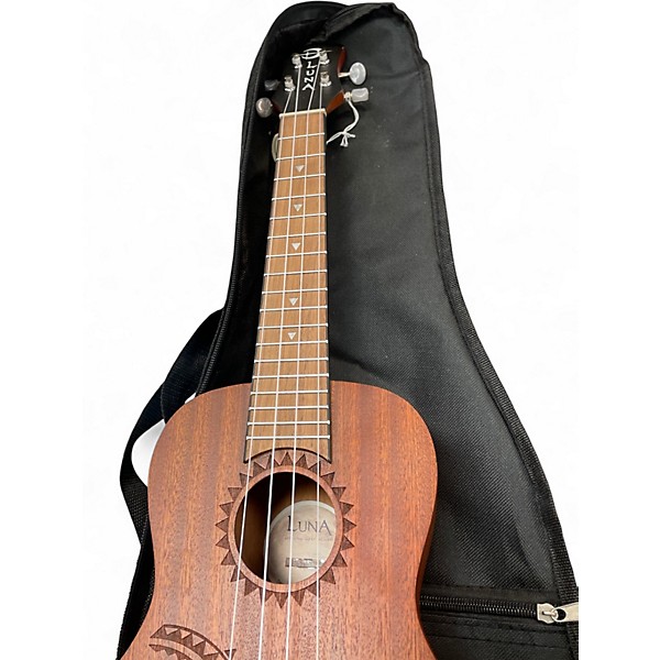 Used Luna Tattoo Concert Ukulele Mahogany Ukulele