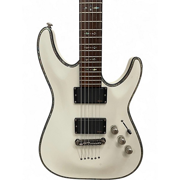 Used Schecter Guitar Research Hellraiser C1 White Solid Body Electric Guitar