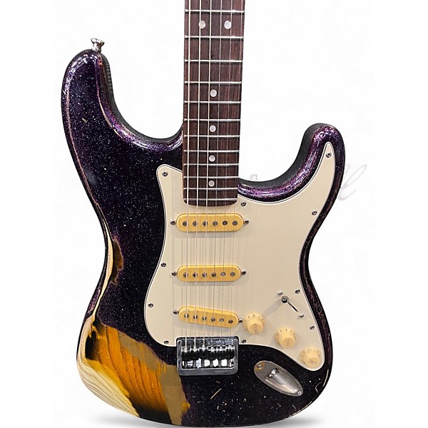 Used R/t Customs RELICED STRAT WORN PURPLE SPARKLE Solid Body Electric Guitar
