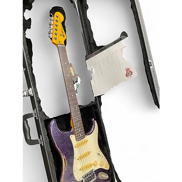 Used R/t Customs RELICED STRAT WORN PURPLE SPARKLE Solid Body Electric Guitar