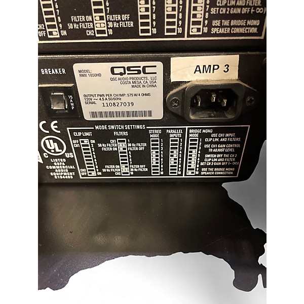Used QSC RMX1850HD Power Amp
