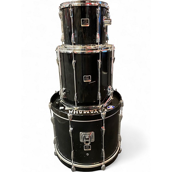 Used Yamaha 3 Piece Stage Custom Black Drum Kit