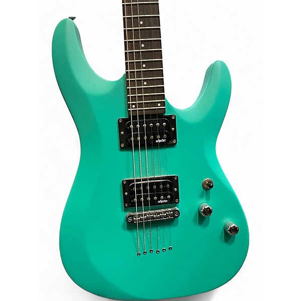 Used 2021 Schecter Guitar Research C-6 Deluxe Satin Aqua Solid Body Electric Guitar