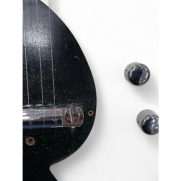 Vintage 1960s Silvertone 1448 Black and White Solid Body Electric Guitar