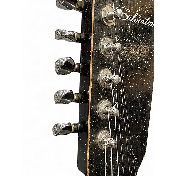 Vintage 1960s Silvertone 1448 Black and White Solid Body Electric Guitar