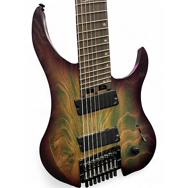Used Legator Ghost G8FP 8-String Headless Purple Green Burst Solid Body Electric Guitar