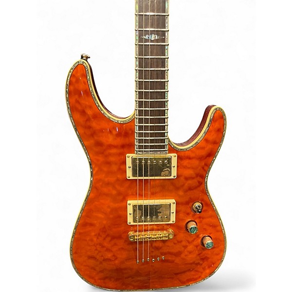 Used Schecter Guitar Research C1 ELITE DIAMOND SERIES Orange Solid Body Electric Guitar