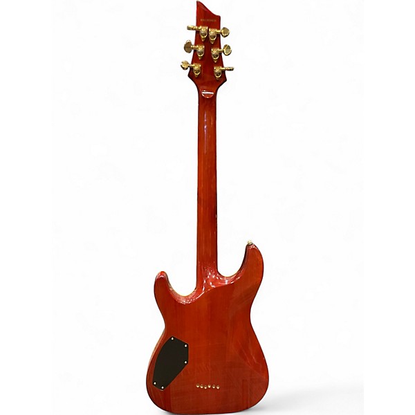Used Schecter Guitar Research C1 ELITE DIAMOND SERIES Orange Solid Body Electric Guitar