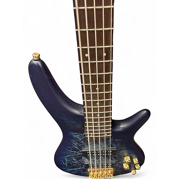 Used Ibanez SR305 5 String Blue Electric Bass Guitar