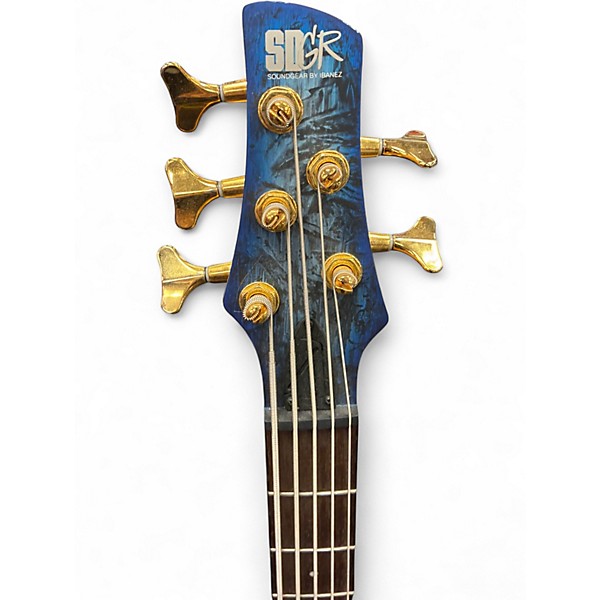 Used Ibanez SR305 5 String Blue Electric Bass Guitar