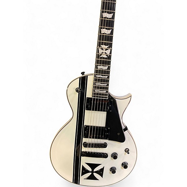 Used ESP LTD James Hetfield Signature Iron Cross White Solid Body Electric Guitar