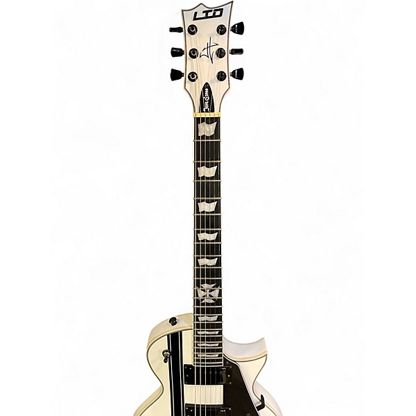 Used ESP LTD James Hetfield Signature Iron Cross White Solid Body Electric Guitar