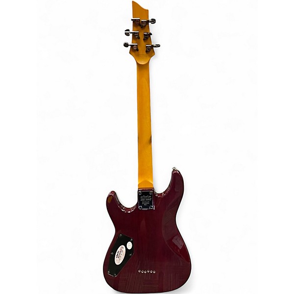 Used 2021 Schecter Guitar Research Omen Extreme 6 Magenta Solid Body Electric Guitar