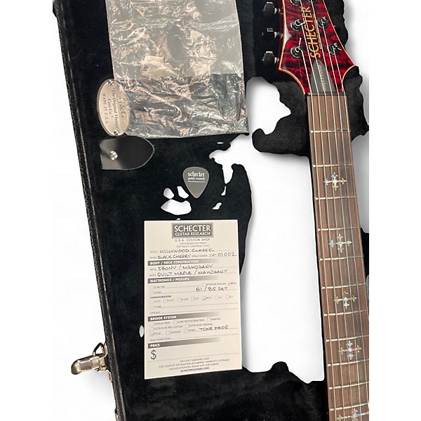 Used Schecter Guitar Research USA Hollywood Classic Black Cherry Solid Body Electric Guitar