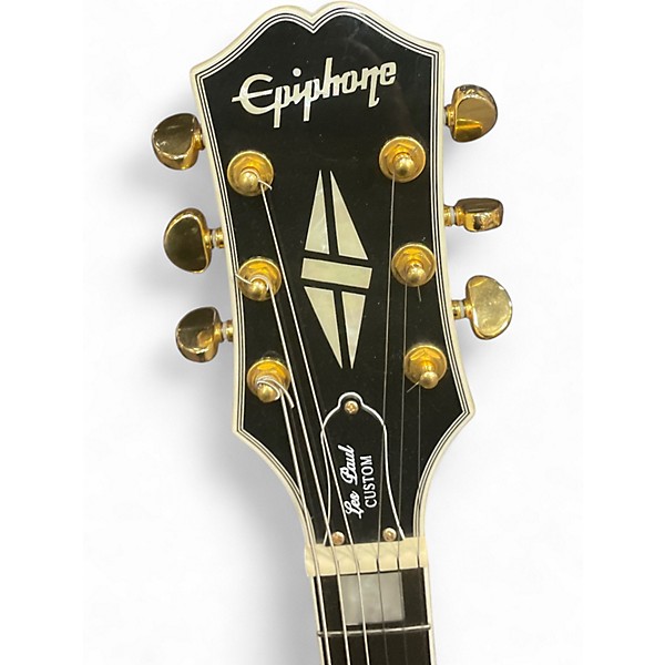 Used Epiphone Les Paul Custom Antique White Solid Body Electric Guitar