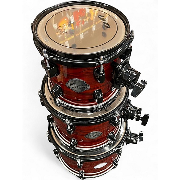 Used ddrum 7 Piece dominion birch imferno red pearl Drum Kit