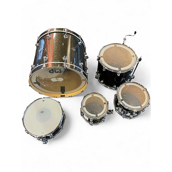 Used DW 5 Piece Performance Series PEWTER SPARKLE Drum Kit