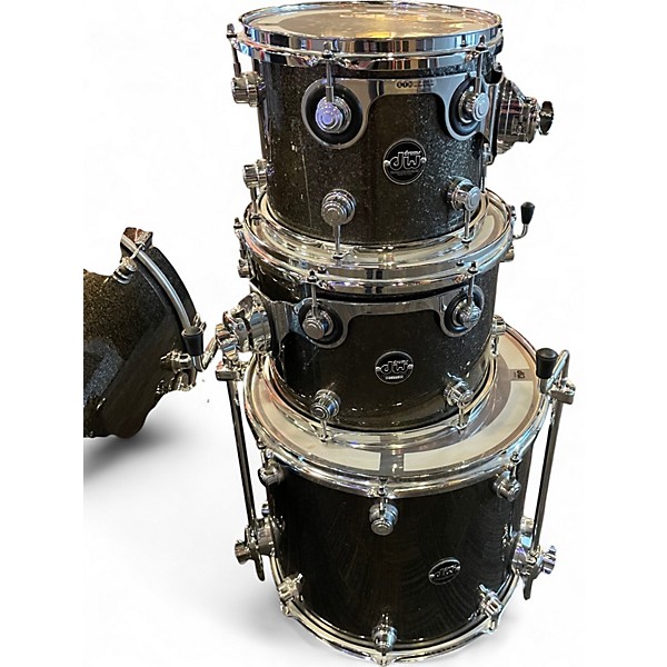 Used DW 5 Piece Performance Series PEWTER SPARKLE Drum Kit