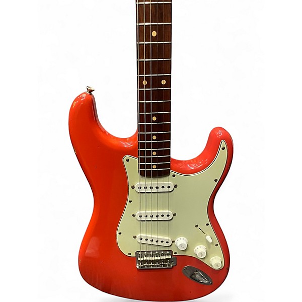 Used 2000 Fender 1960 Relic Stratocaster Custom shop Fiesta Red Solid Body Electric Guitar